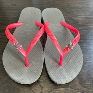 Havianas Pink and Grey Flip Flops
